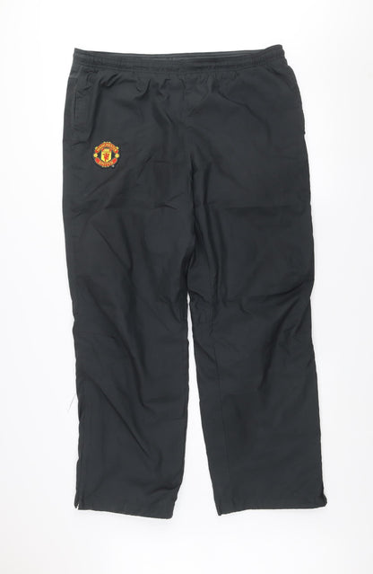 Nike Mens Black L Manchester United Track Pants Activewear Trousers