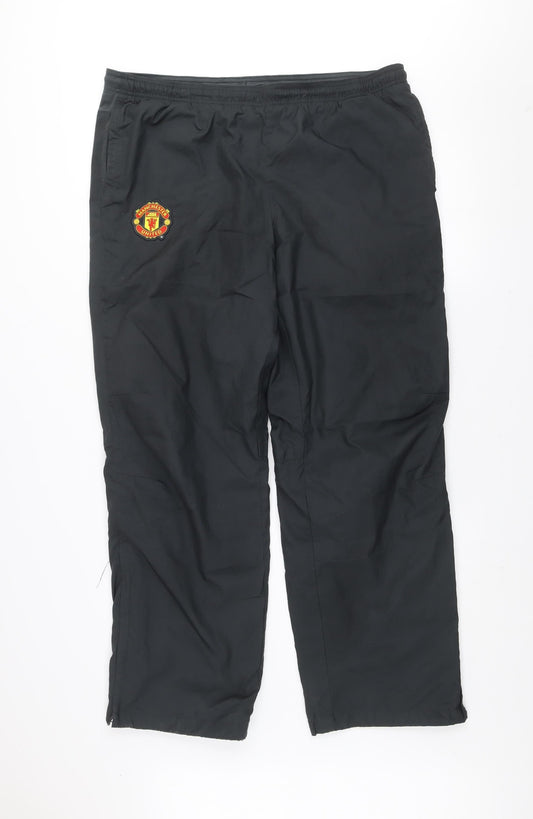 Nike Mens Black L Manchester United Track Pants Activewear Trousers