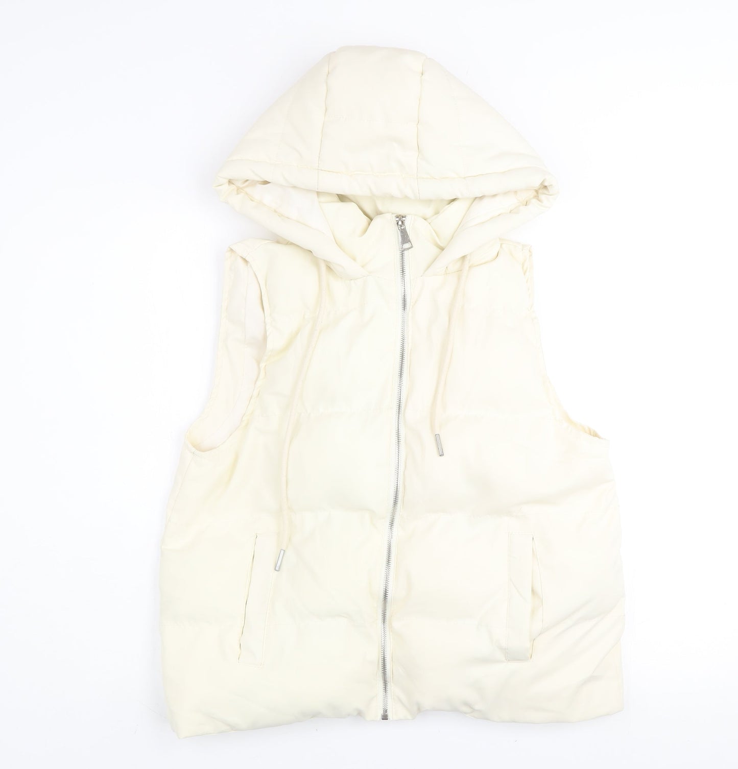 Womens UK Size M WHITE ICY Ivory Puffer Jacket
