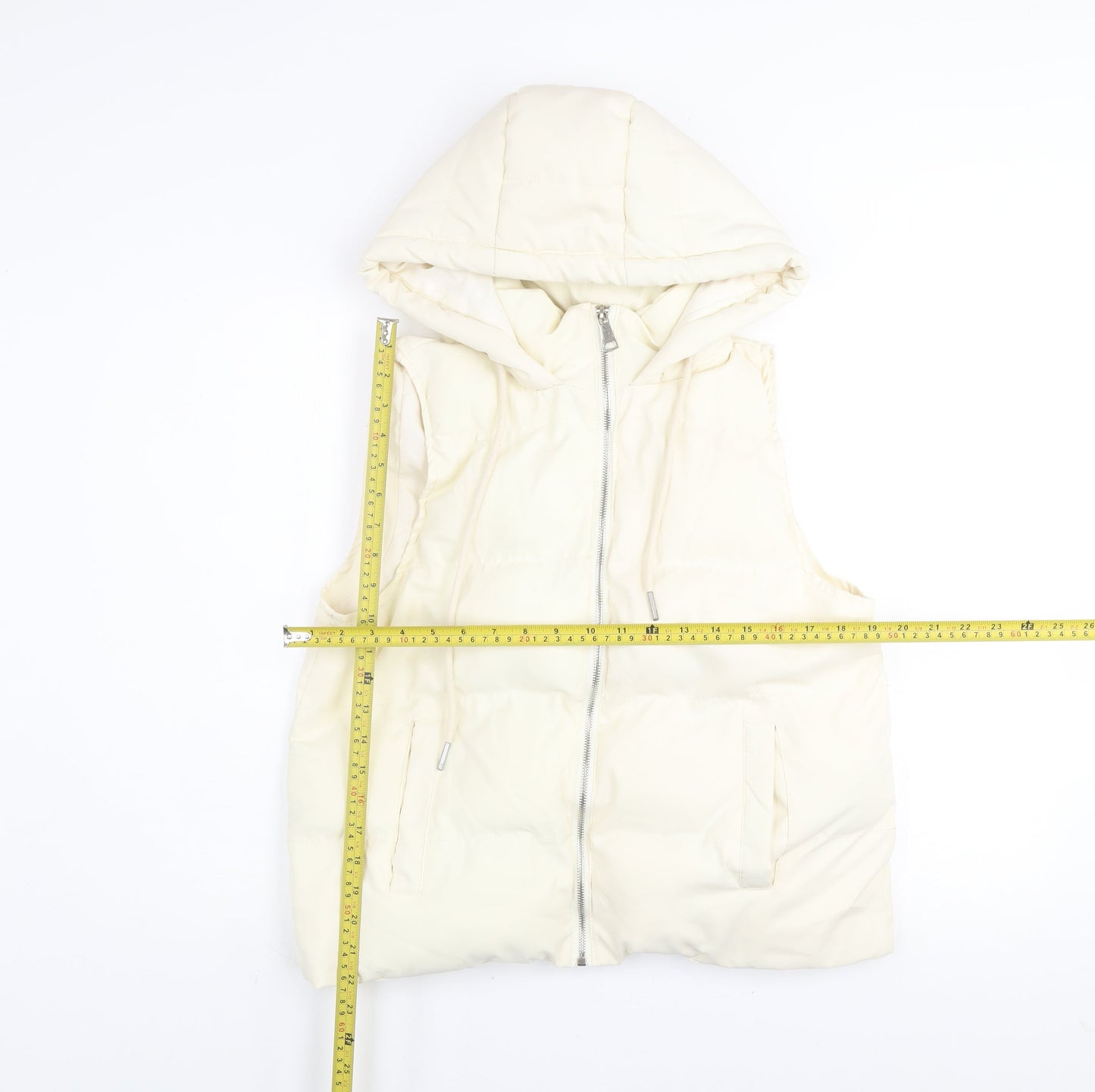 Womens UK Size M WHITE ICY Ivory Puffer Jacket