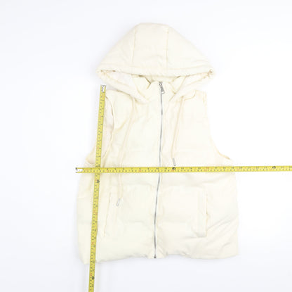 Womens UK Size M WHITE ICY Ivory Puffer Jacket
