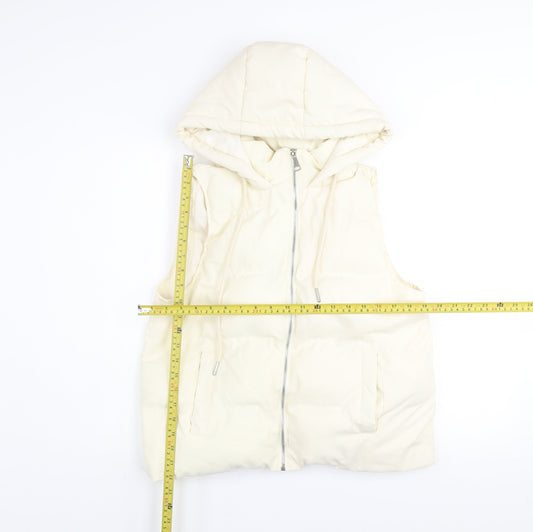 Womens UK Size M WHITE ICY Ivory Puffer Jacket