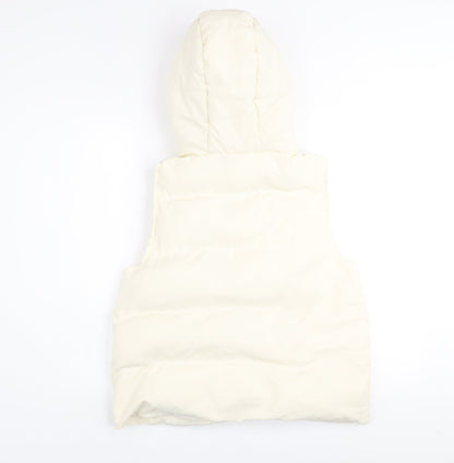 Womens UK Size M WHITE ICY Ivory Puffer Jacket