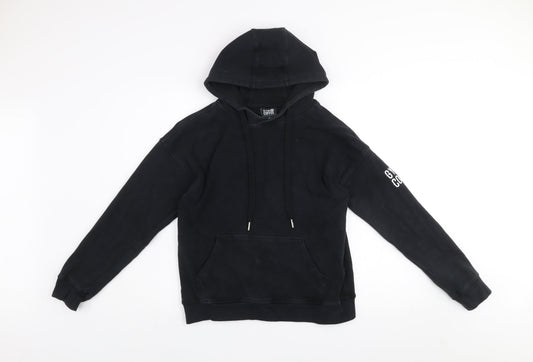 Womens UK Size M Gym+Coffee Black Pullover Hoodie