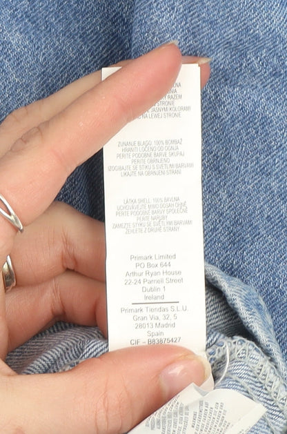 Denim Co Women Blue Size 16 Shirt Dress 3/4 Sleeve Cotton