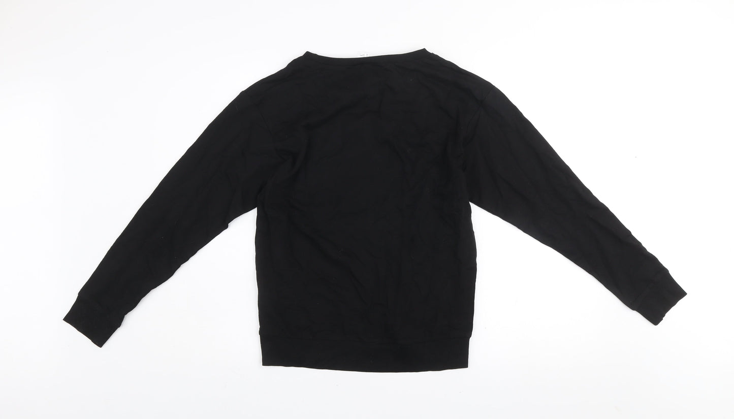 H&M Divided Womens Black Christmas Sweatshirt XS Cotton