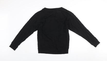 H&M Divided Womens Black Christmas Sweatshirt XS Cotton