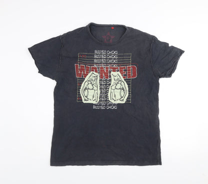 Revolutionary Graphic 'Wanted' T-Shirt Black Men’s L Vintage Style