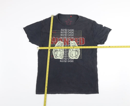 Revolutionary Graphic 'Wanted' T-Shirt Black Men’s L Vintage Style