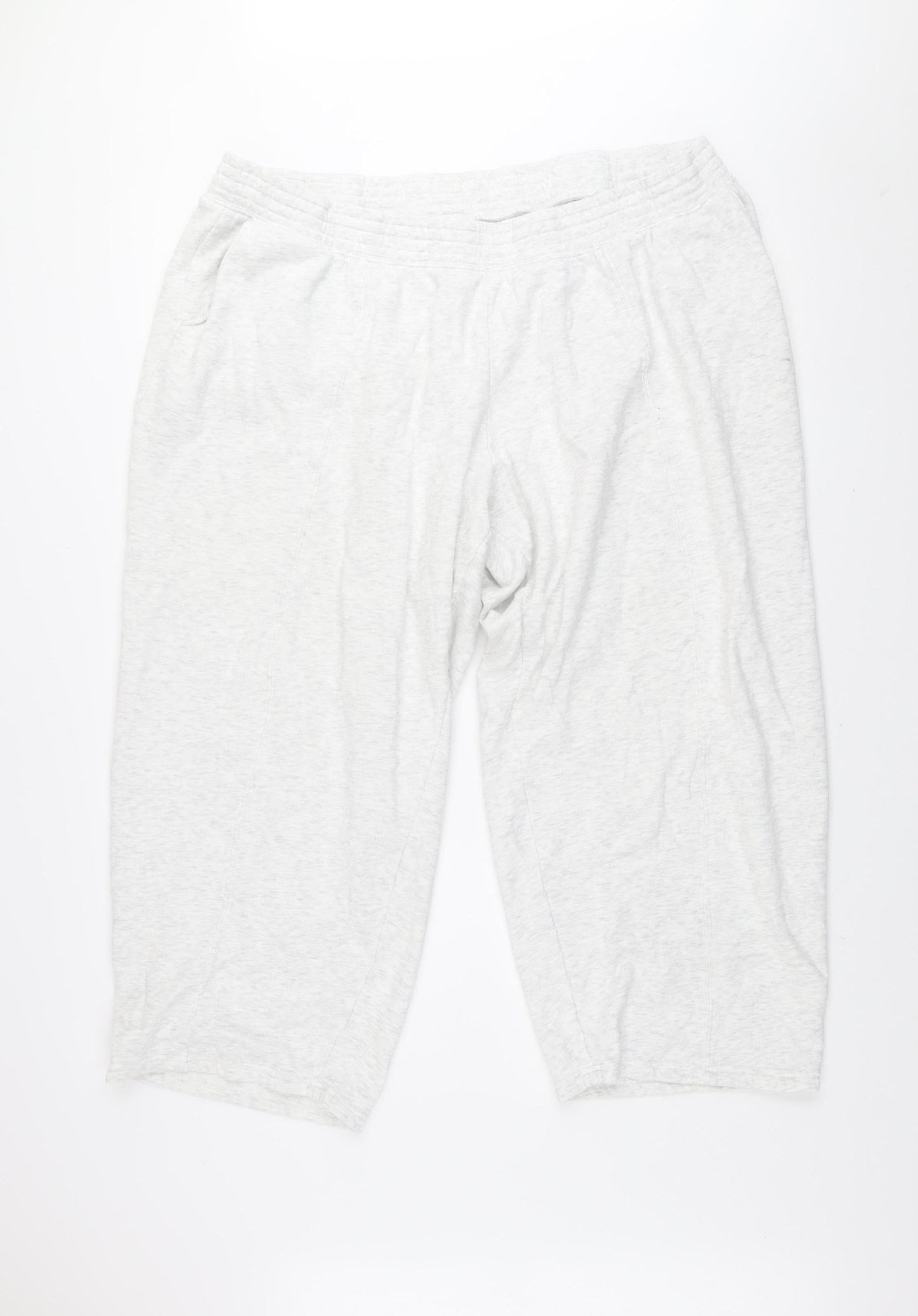 H&M Divided Grey Capri Trousers Women 4XL Cotton Blend Elastic Waist