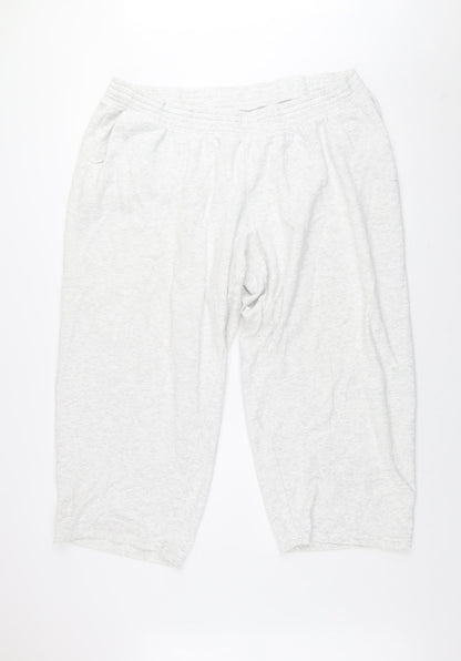 H&M Divided Grey Capri Trousers Women 4XL Cotton Blend Elastic Waist