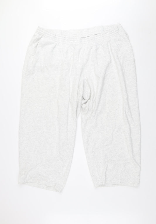 H&M Divided Grey Capri Trousers Women 4XL Cotton Blend Elastic Waist