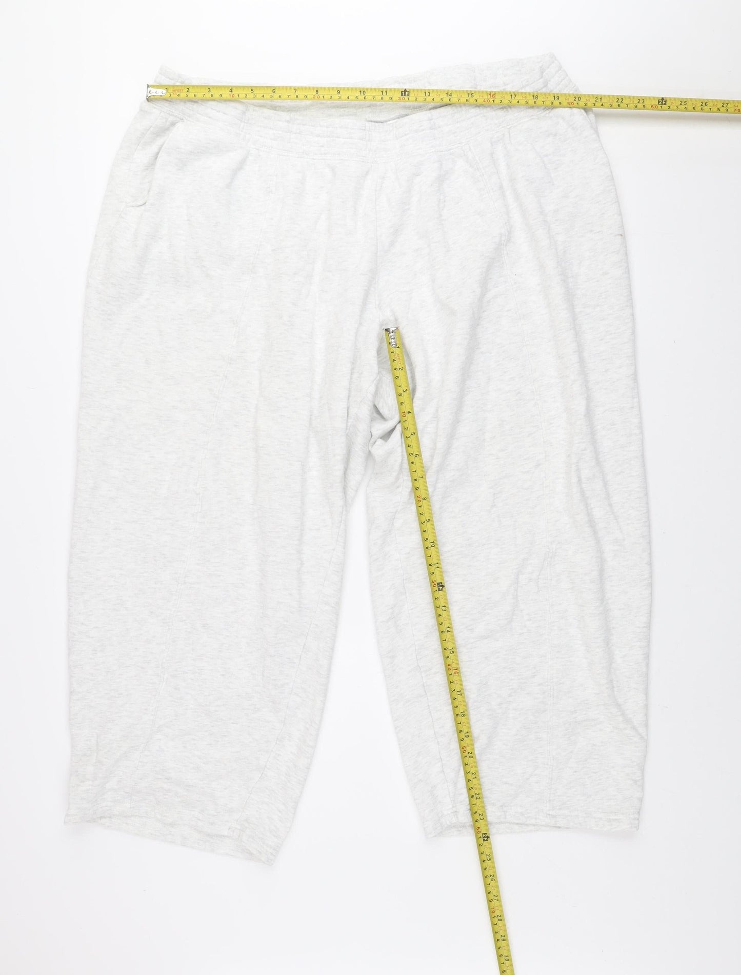 H&M Divided Grey Capri Trousers Women 4XL Cotton Blend Elastic Waist