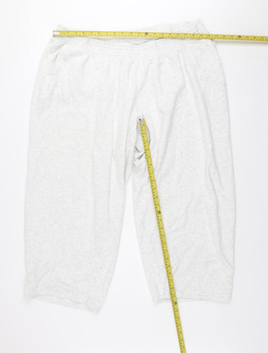 H&M Divided Grey Capri Trousers Women 4XL Cotton Blend Elastic Waist