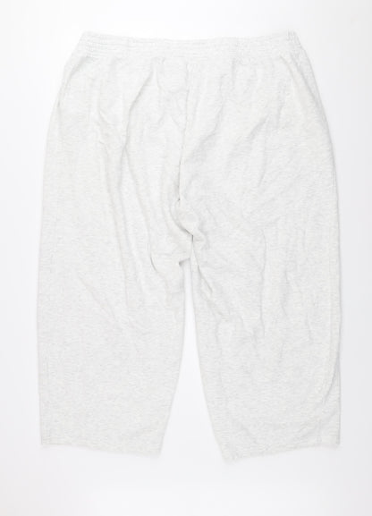 H&M Divided Grey Capri Trousers Women 4XL Cotton Blend Elastic Waist