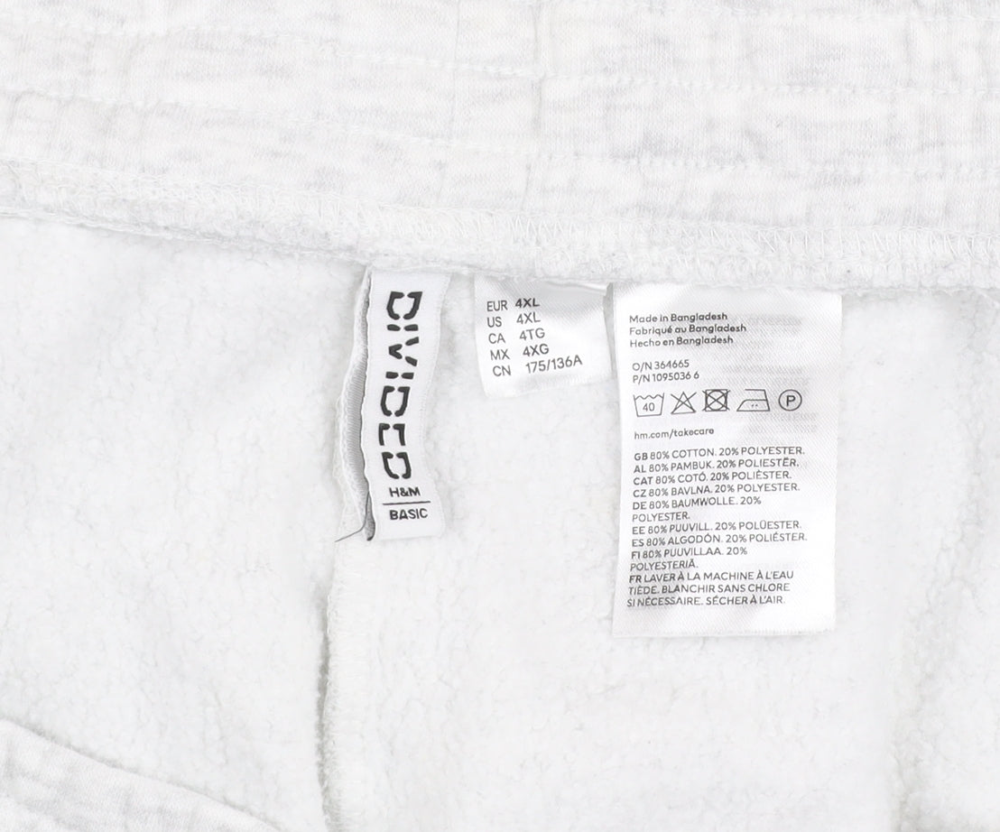 H&M Divided Grey Capri Trousers Women 4XL Cotton Blend Elastic Waist