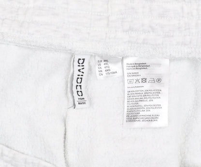 H&M Divided Grey Capri Trousers Women 4XL Cotton Blend Elastic Waist