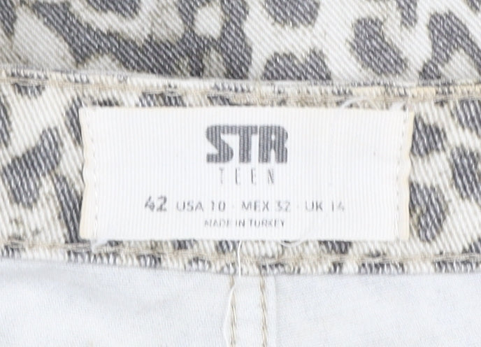 Teenss UK Size 14 STR Teen Regular Fit Straight Grey Jeans