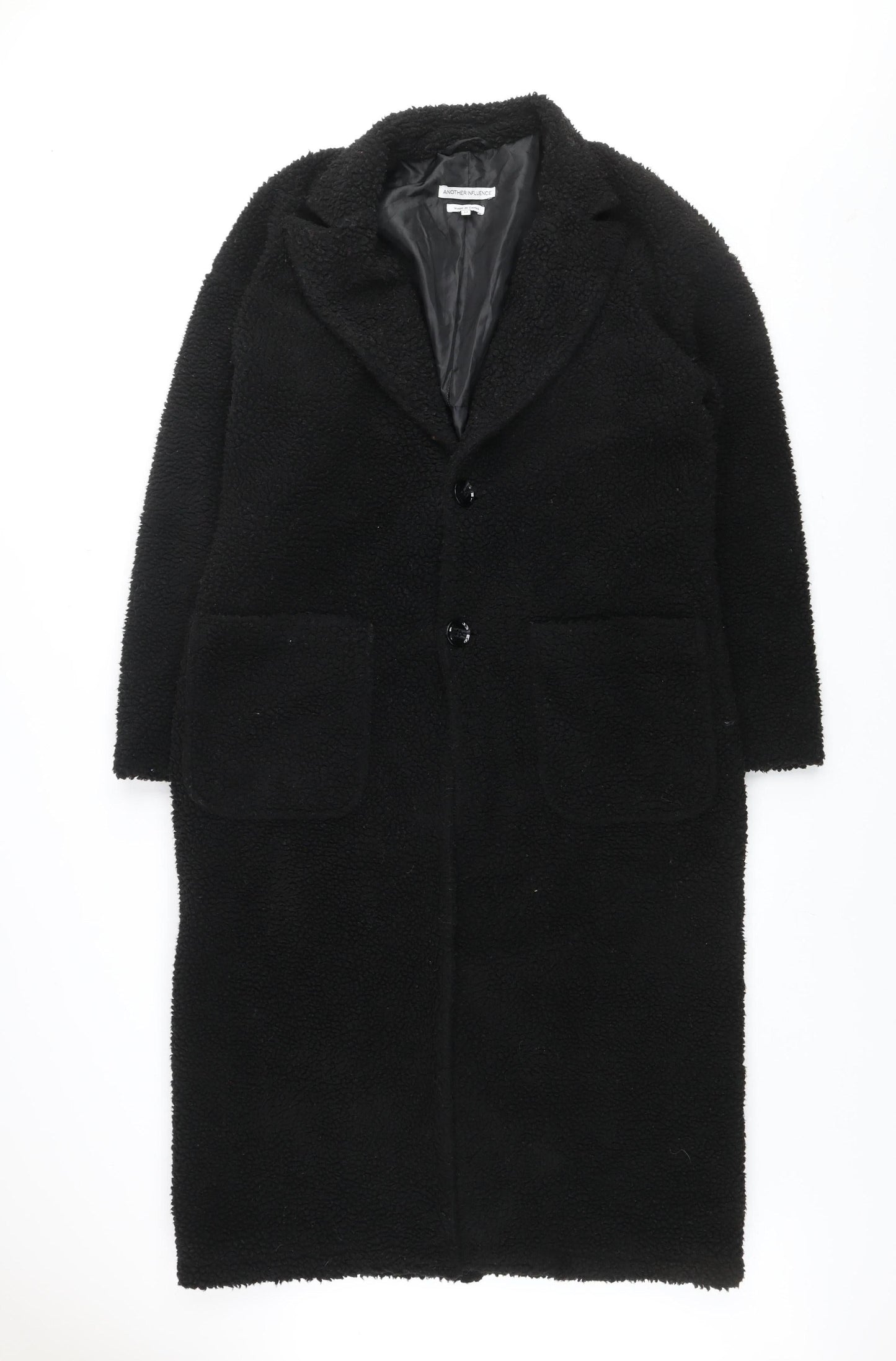 Womens UK Size M Another Influence Black Overcoat