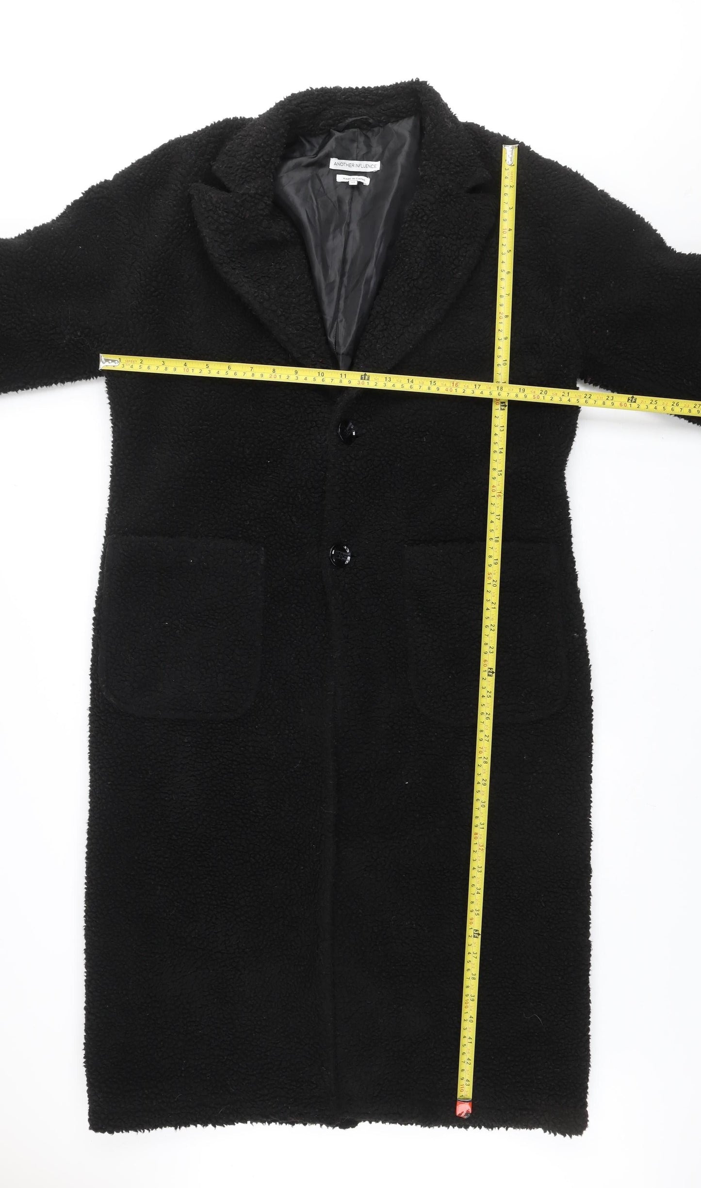 Womens UK Size M Another Influence Black Overcoat