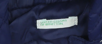 United Colors of Benetton Blue Quilted Hooded Jacket 3-6 Months