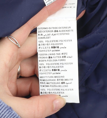 United Colors of Benetton Blue Quilted Hooded Jacket 3-6 Months