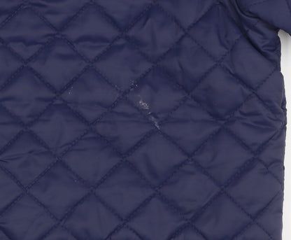 United Colors of Benetton Blue Quilted Hooded Jacket 3-6 Months