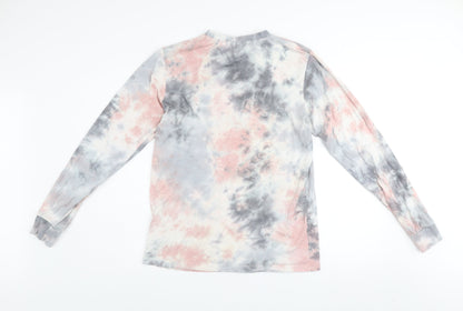 Ellesse Womens Multicoloured Tie-Dye Long Sleeve Cotton T-Shirt UK 10