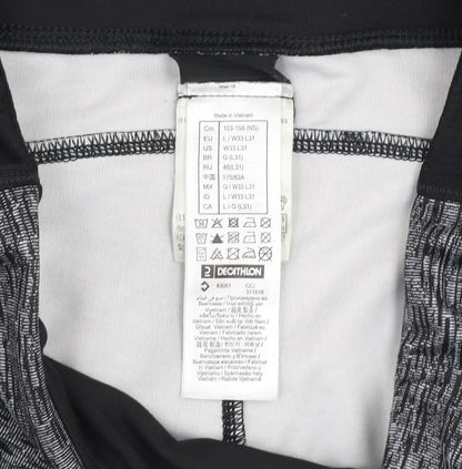 Decathlon Women's Grey Capri Leggings L Slim Fit Stretch Sportswear