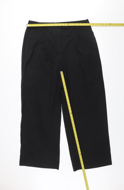 Next Women's Black Size 16 Regular Pleated Work Trousers