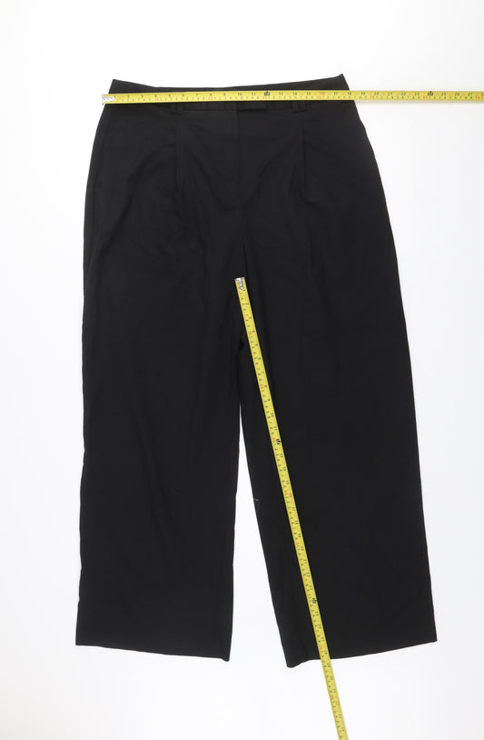 Next Women's Black Size 16 Regular Pleated Work Trousers