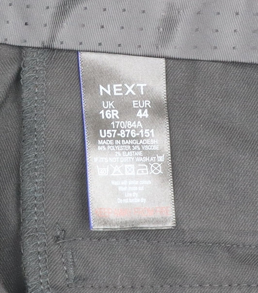 Next Women's Black Size 16 Regular Pleated Work Trousers