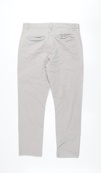 Denim Co. Men's Beige Slim Fit Chino Trousers Size 34L30