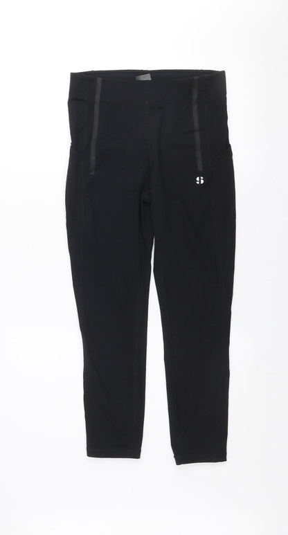 Womens UK Size M Sports Illustrated Slim Fit Ankle Black Leggings
