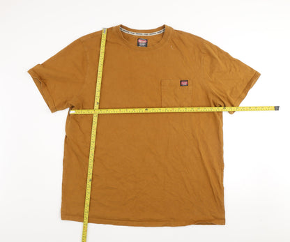 Wrangler Workwear Men’s Brown 2XLT Crew Neck Cotton Short Sleeve T-Shirt