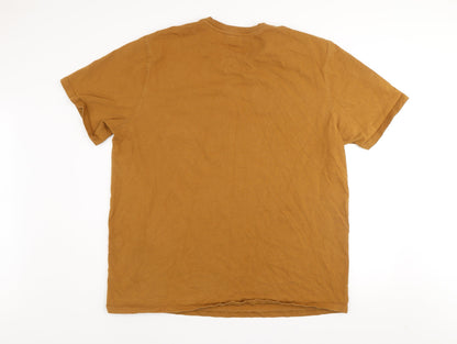 Wrangler Workwear Men’s Brown 2XLT Crew Neck Cotton Short Sleeve T-Shirt