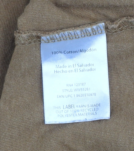 Wrangler Workwear Men’s Brown 2XLT Crew Neck Cotton Short Sleeve T-Shirt