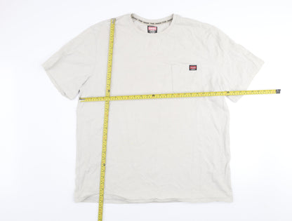 Wrangler Men's Beige 2XLT Workwear Cotton Crew Neck T-Shirt