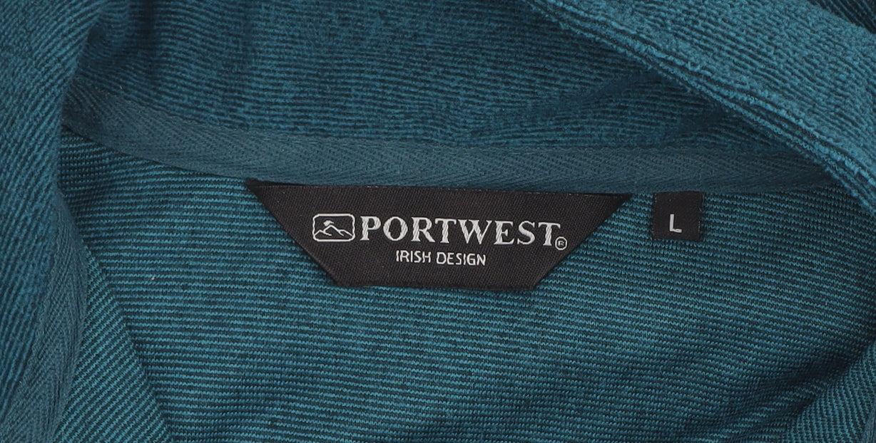 Mens UK Size L Portwest Green Pullover Sweatshirt