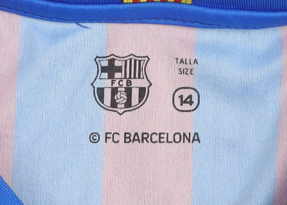 FC Barcelona Boys Multicoloured Football Jersey T-Shirt 14 Years