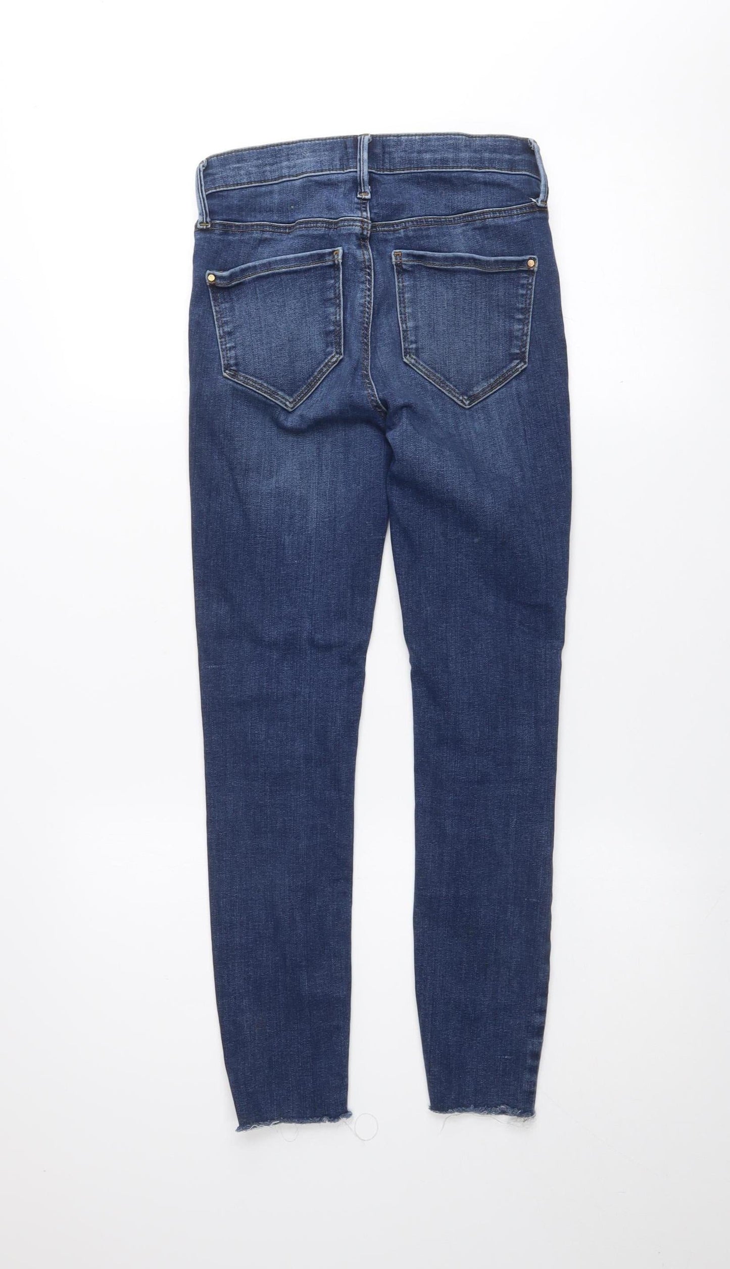 River Island Women’s Blue Distressed Ankle Jeans Size 8 Slim Fit