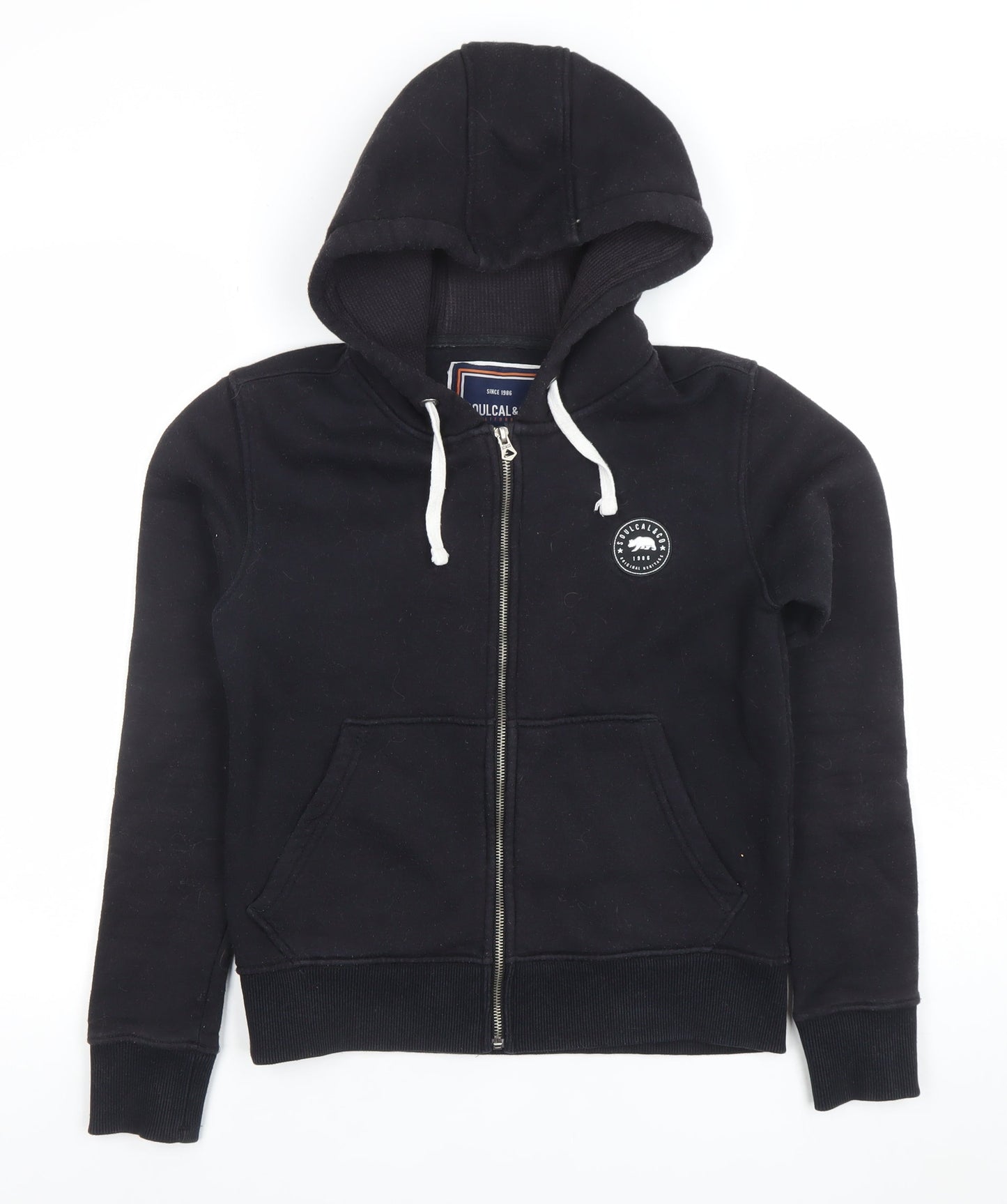 Womens UK Size 8 SoulCal & Co Black Full Zip Hoodie