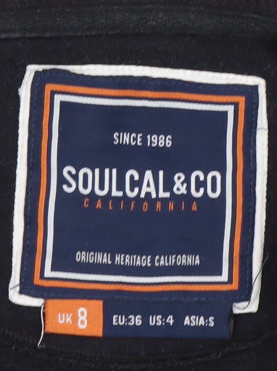 Womens UK Size 8 SoulCal & Co Black Full Zip Hoodie