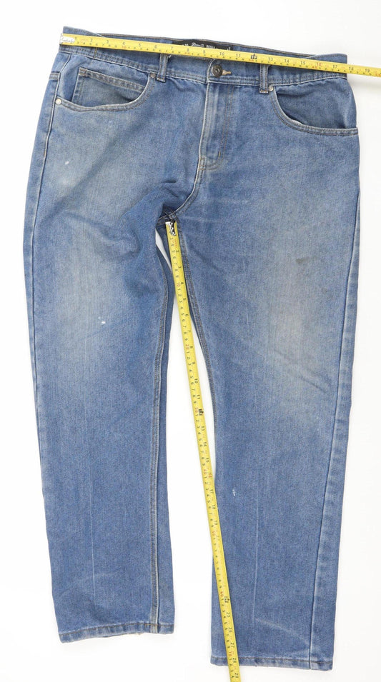 Mens UK Size L Denim Co. Regular Fit Straight Blue Jeans