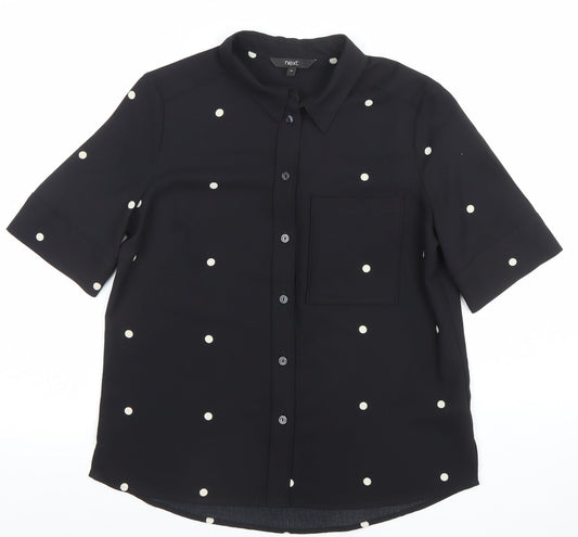 Womens UK Size 10 NEXT Black Basic Blouse
