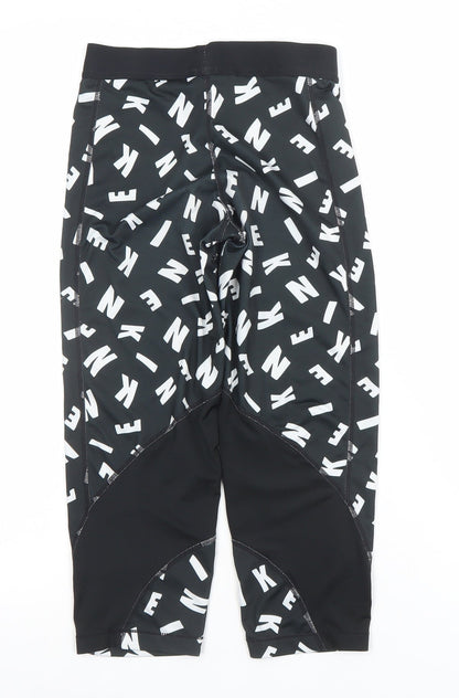 Nike Pro Dri-FIT Black Leggings Women L Capri Athletic Stretch