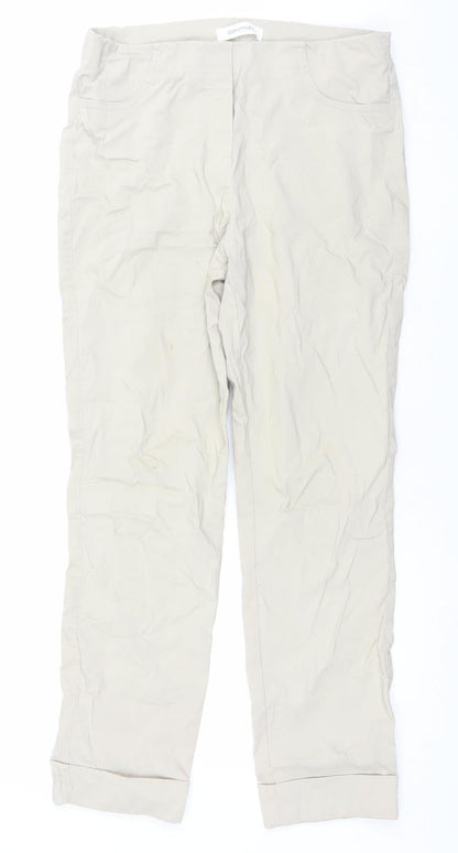 Womens UK Size 10 Stehmann Slim Fit Chino Beige Trousers
