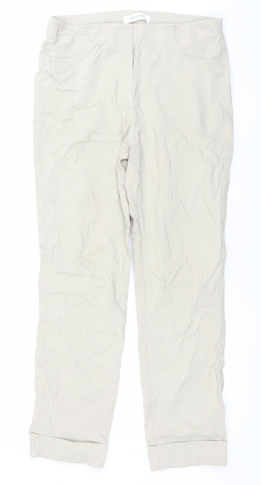 Womens UK Size 10 Stehmann Slim Fit Chino Beige Trousers