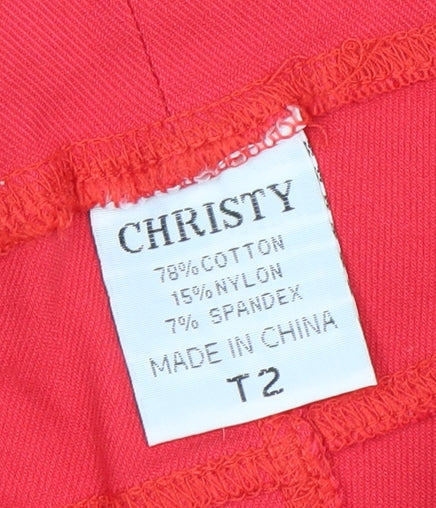 Womens UK Size M CHRISTY Slim Fit Jegging Red Trousers