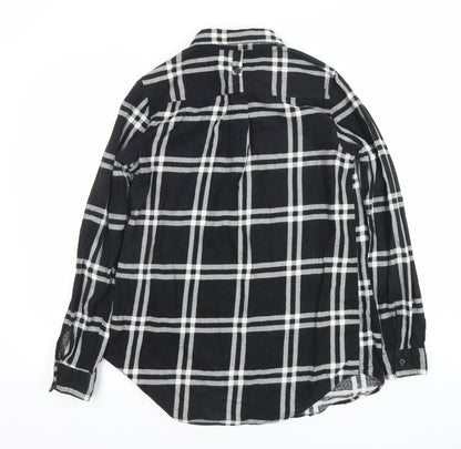Brave Soul Men's Black Check Long Sleeve Cotton Flannel Shirt S
